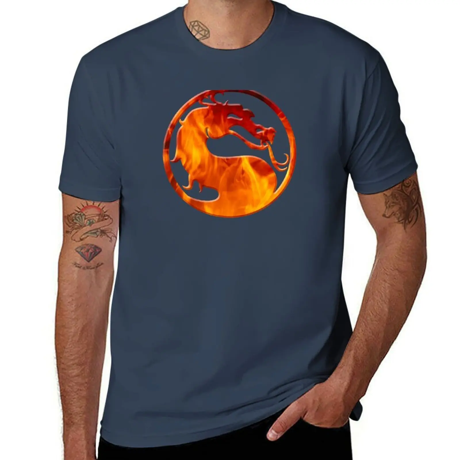 MORTAL KOMBAT SKORPION Dragon logo classic arcade T-Shirt Halloween Theme T-Shirt