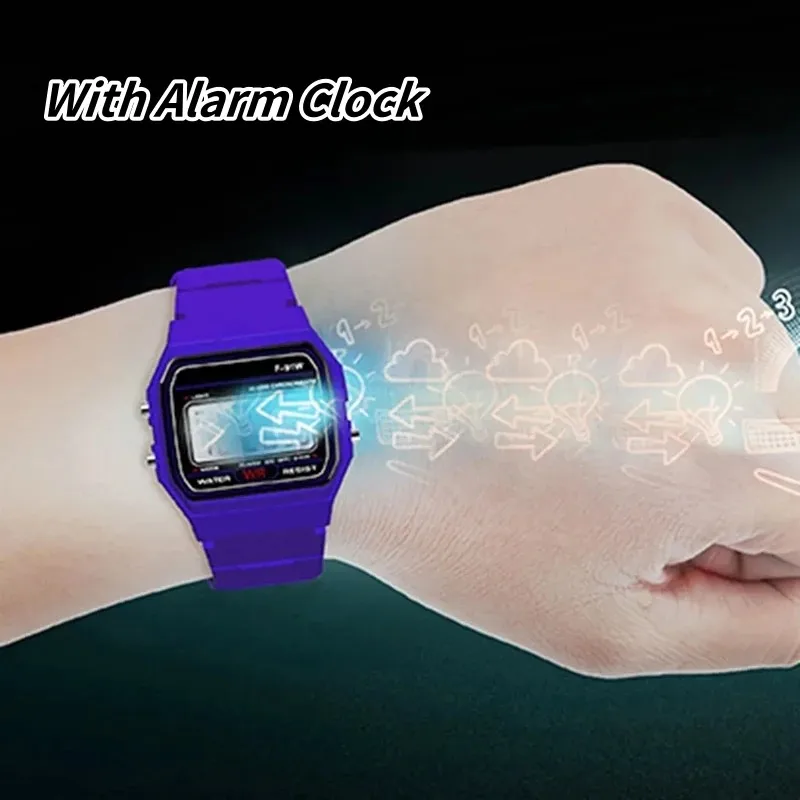 Sport LED Digital Watches for Men Women Kids Simple Small Square Dial Children Electronic Watch Silicone Band Fashion Mens Watch view 4