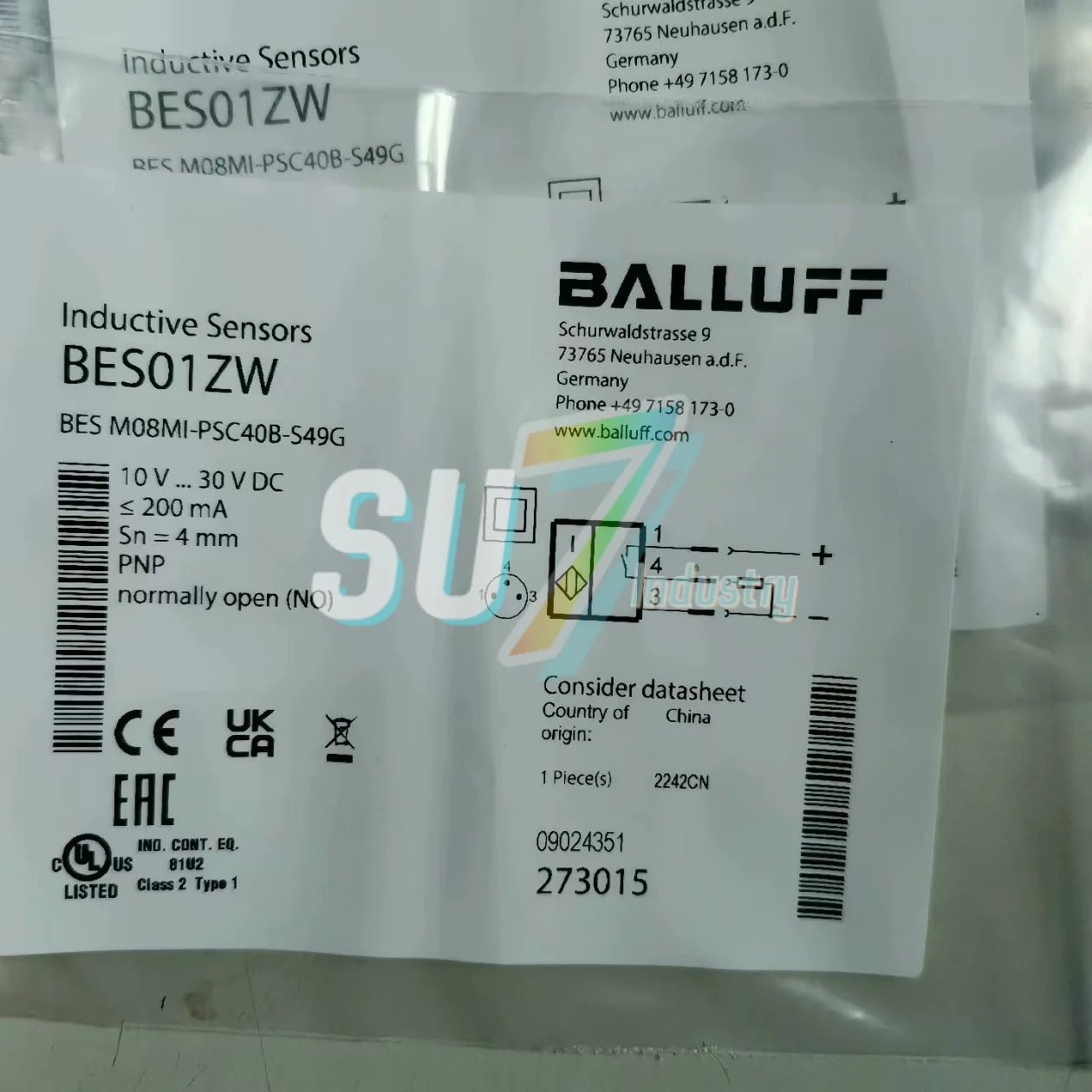 

BES M08MI-PSC40B-S49G Inductive Sensor New In Box
