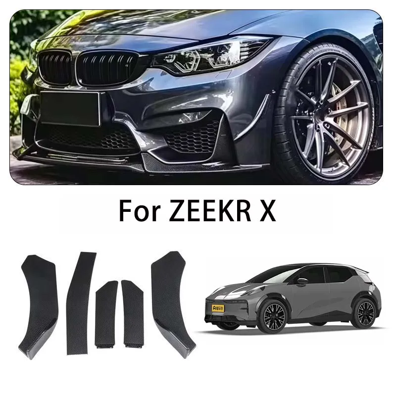 For ZEEKR X body kits 5-Segment Adjustable Front Bumper Lip Splitter Body Kit