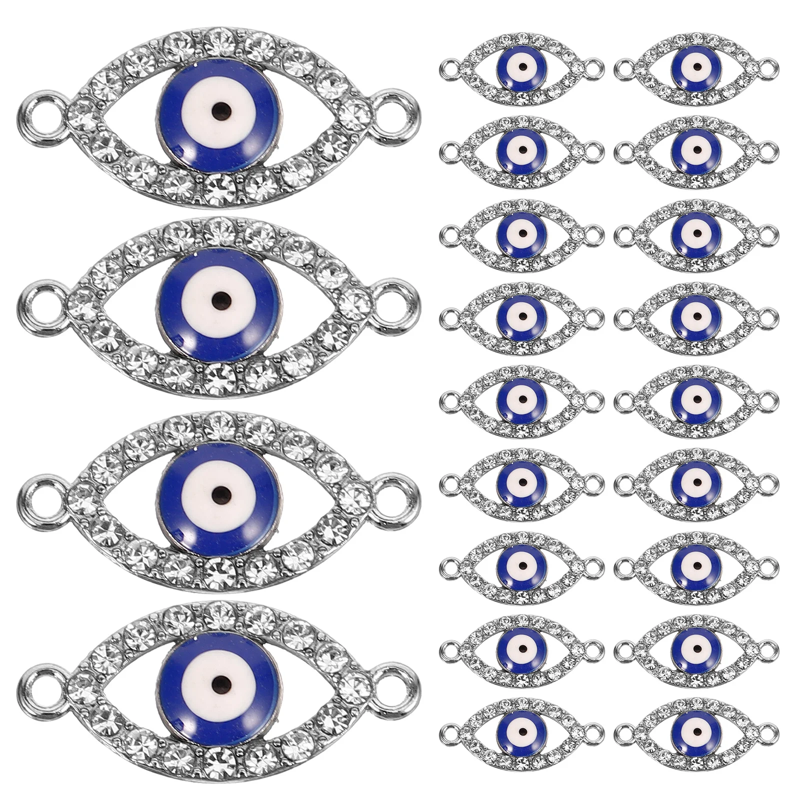 

20Pcs Alloy Evil Eye Charms Smooth Finish DIY Jewelry Making Pendants for Necklace Bracelet Earring Craft Supply Connector