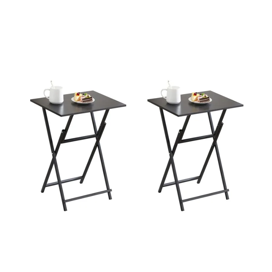 2Piece Folding TV Tray Table Set Foldable Sofa Side Table Portable Snack Table for Living Room Bedroom Office Small Space No As