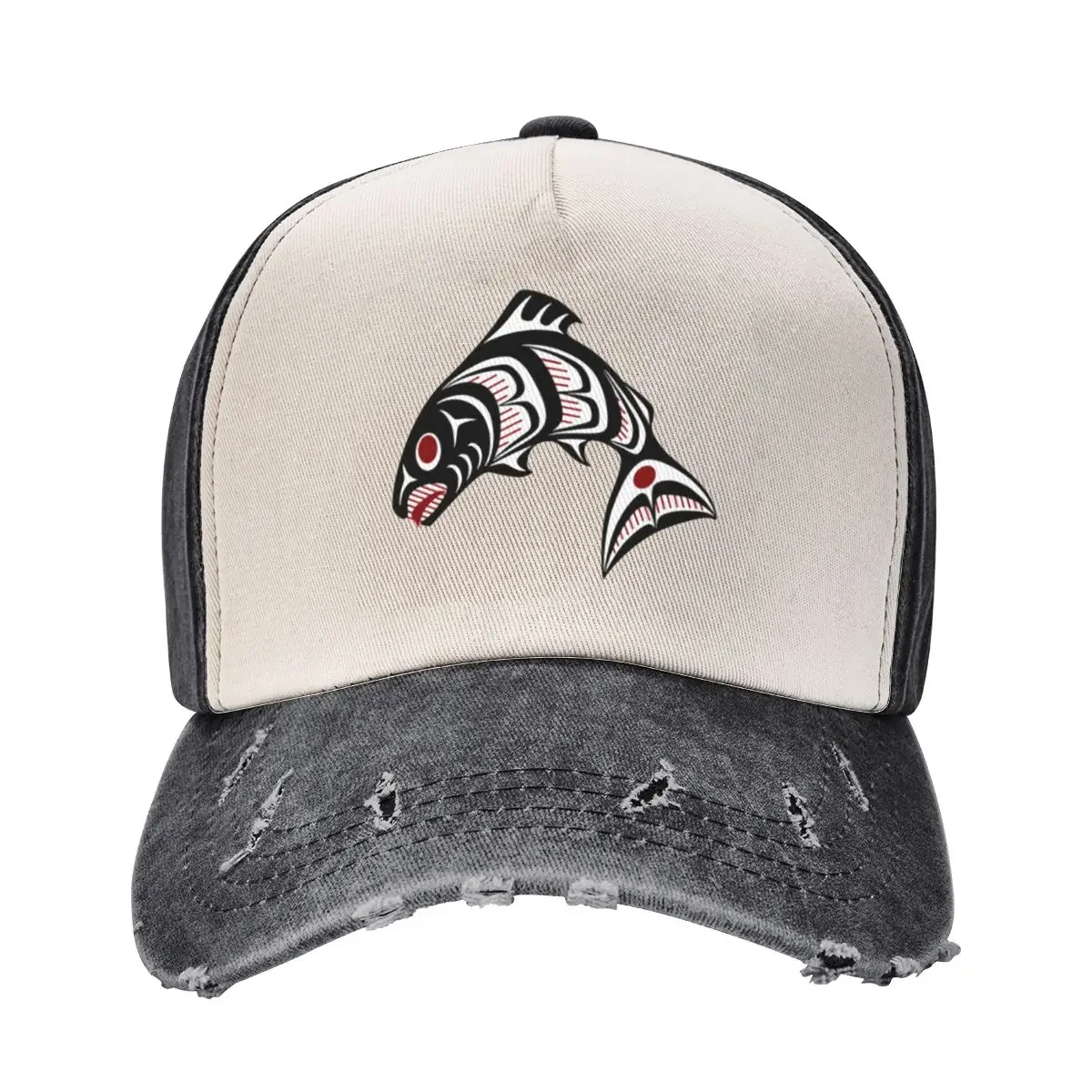 Northwest Pacific coast Haida art Salmon Baseball Cap Custom Cap Luxury Brand Christmas Hat |-F-| Women's Beach Men's