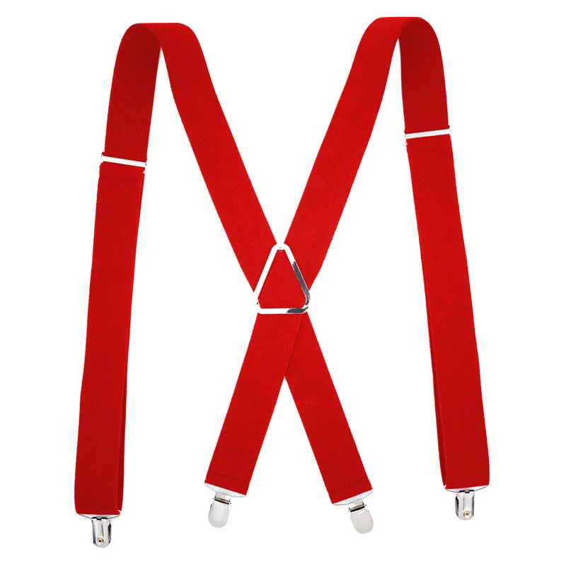 High Quality Men Women Solid Colorful Elastic Suspenders