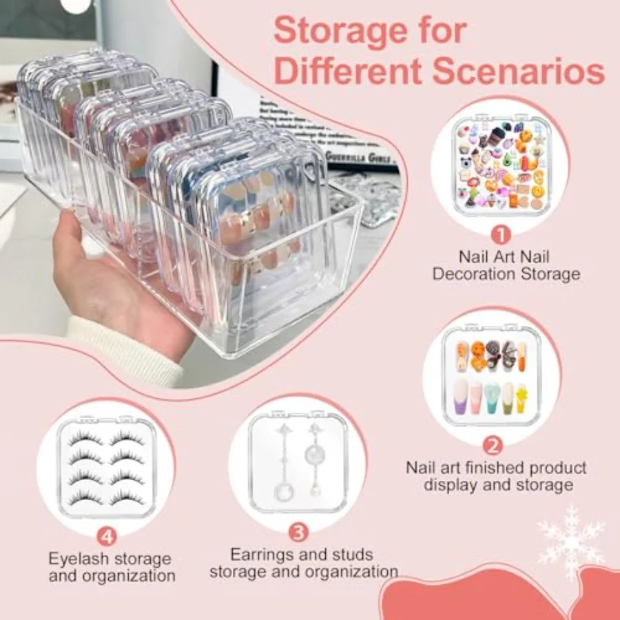 Grande dijit imprensa na caixa de embalagem de unhas com fita dupla face adesiva dupla e varas de exibição de unhas para exibição de armazenamento de unhas o