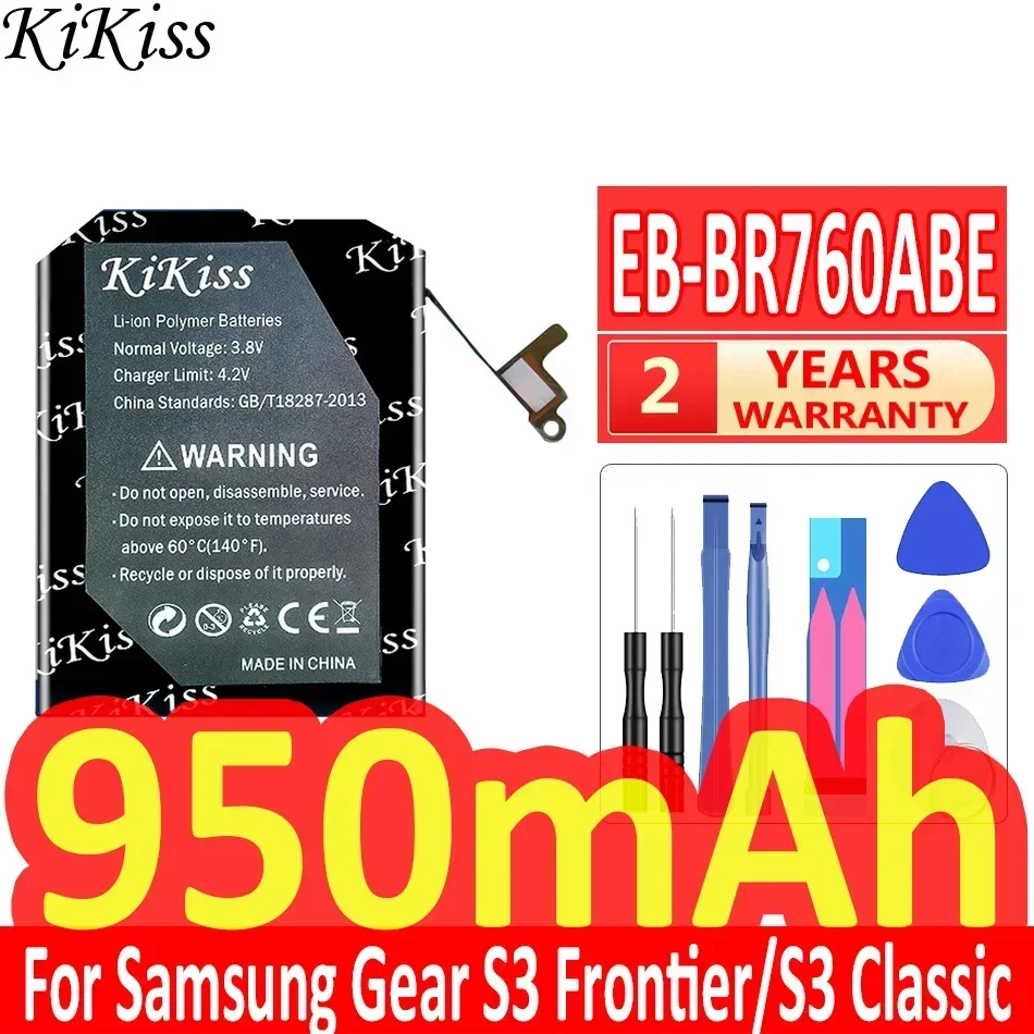 950mAh KiKiss Powerful Battery  EB-BR760ABE For Samsung Gear S3 Frontier/S3 Classic EB-BR760A SM-R760 SM-R770 SM-R765 SM-R765S