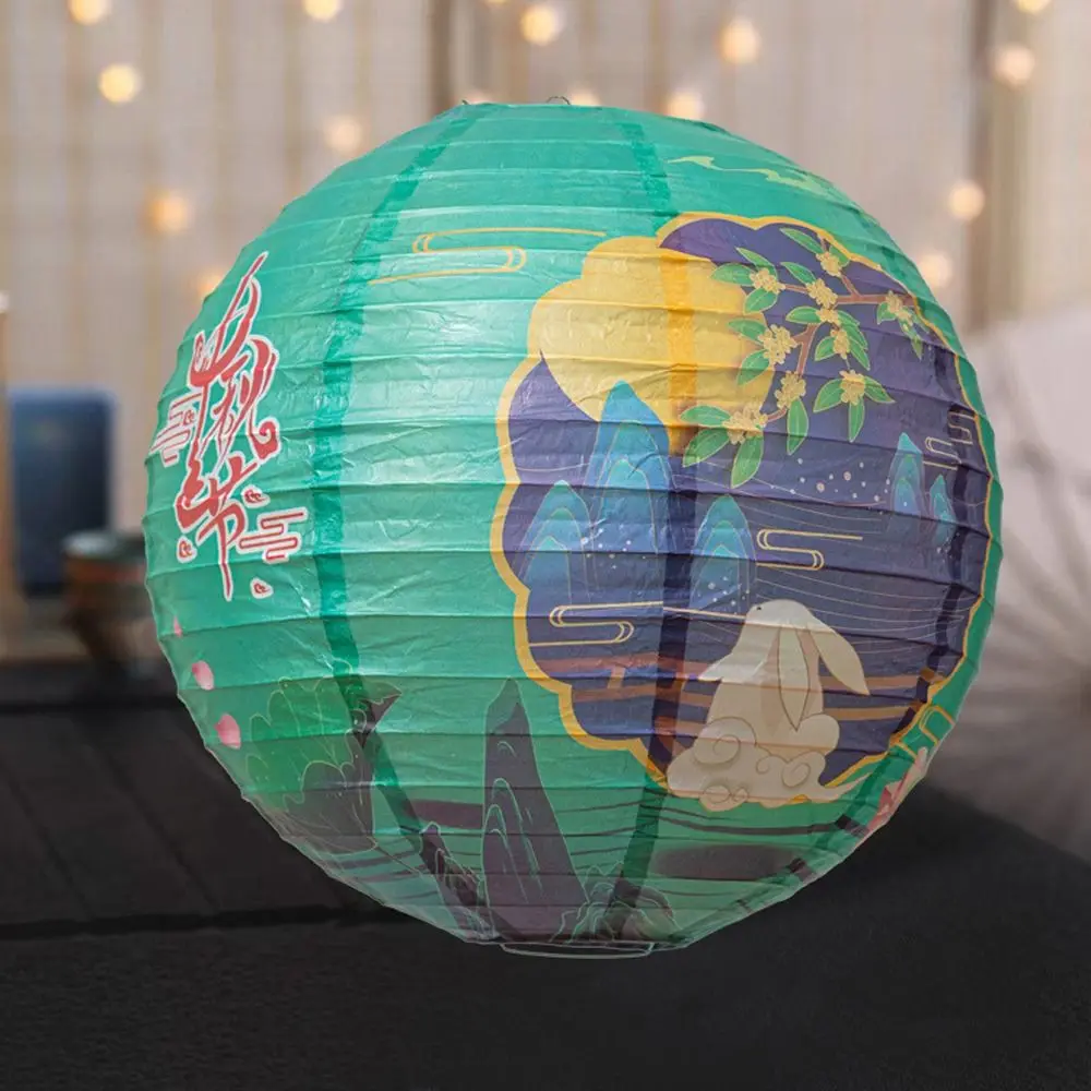 

Luminous Chinese Mid Autumn Lantern Hanging Portable Festival Antique Lantern Good Luck Traditional Round Paper Lantern New Year