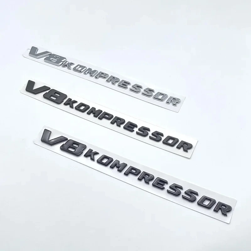 Chrome / Matte Gloss Black V8 COMPRESSOR Letters Emblems Decal Sticker for Mercedes Benz AMG V8 COMPRESSOR