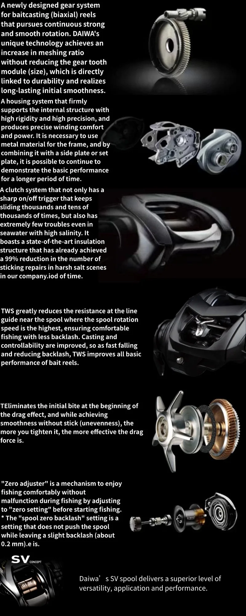 Original Neues DAIWA Tatula SV TW 70 70L 70H 70HL 70XH 70XHL BAITCASTING FISHING REEL Low Profile Wing System – Detail 2