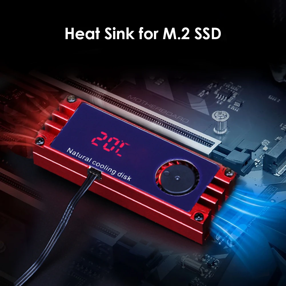 M.2 SSD dissipatore di calore set digitali Display della temperatura con ventola di raffreddamento Turbo forniture per Computer per la cura dell'ufficio