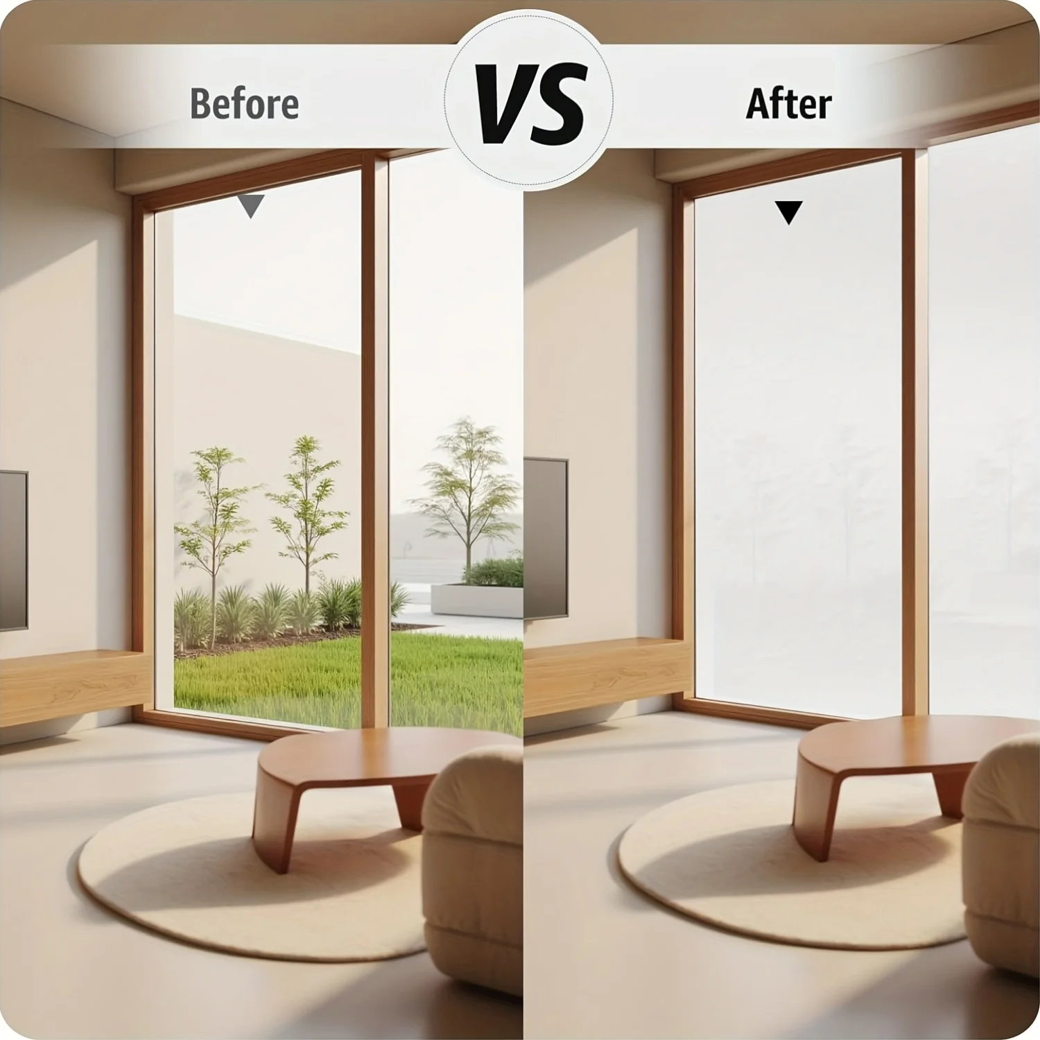 White Frosted Privacy Window Film Static Cling No Glue Heat Control Translucent Removable for Home Office Bathroom Glass view 6