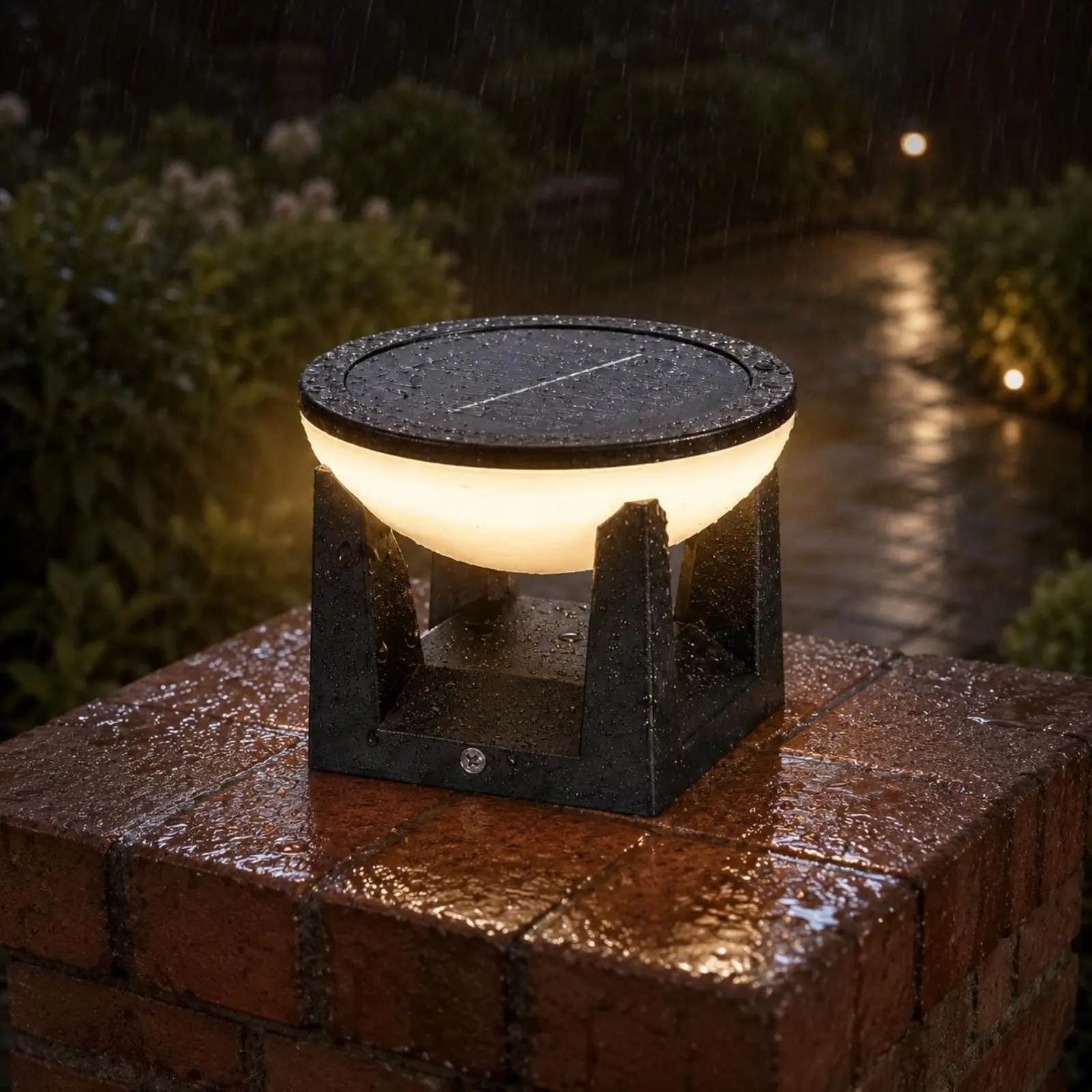 Solar Post Light Easy to Install Solar Pillar Light Waterproof Garden Post Lamp 360° Illumination Outdoor Lighting for Courtyard view 3