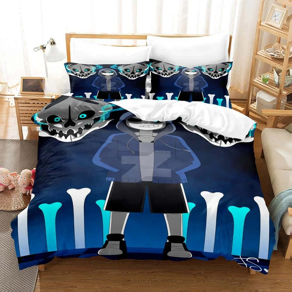 3d Cartoons Undertale Sans Bedding Set Single Twin Full Queen King Size Bed Set Adult Kid Bedroom Duvet cover Sets Home Textiles