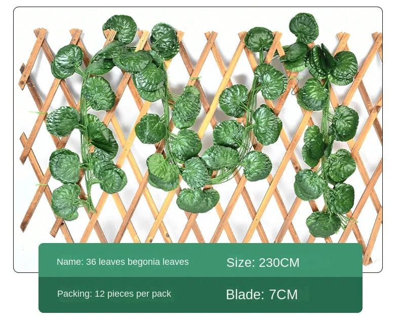 2.1M Artificial Plant Green Ivy Leaf Garland Silk Wall Hanging Vine Home Garden Decoration Wedding Party DIY Fake Wreath Leaves