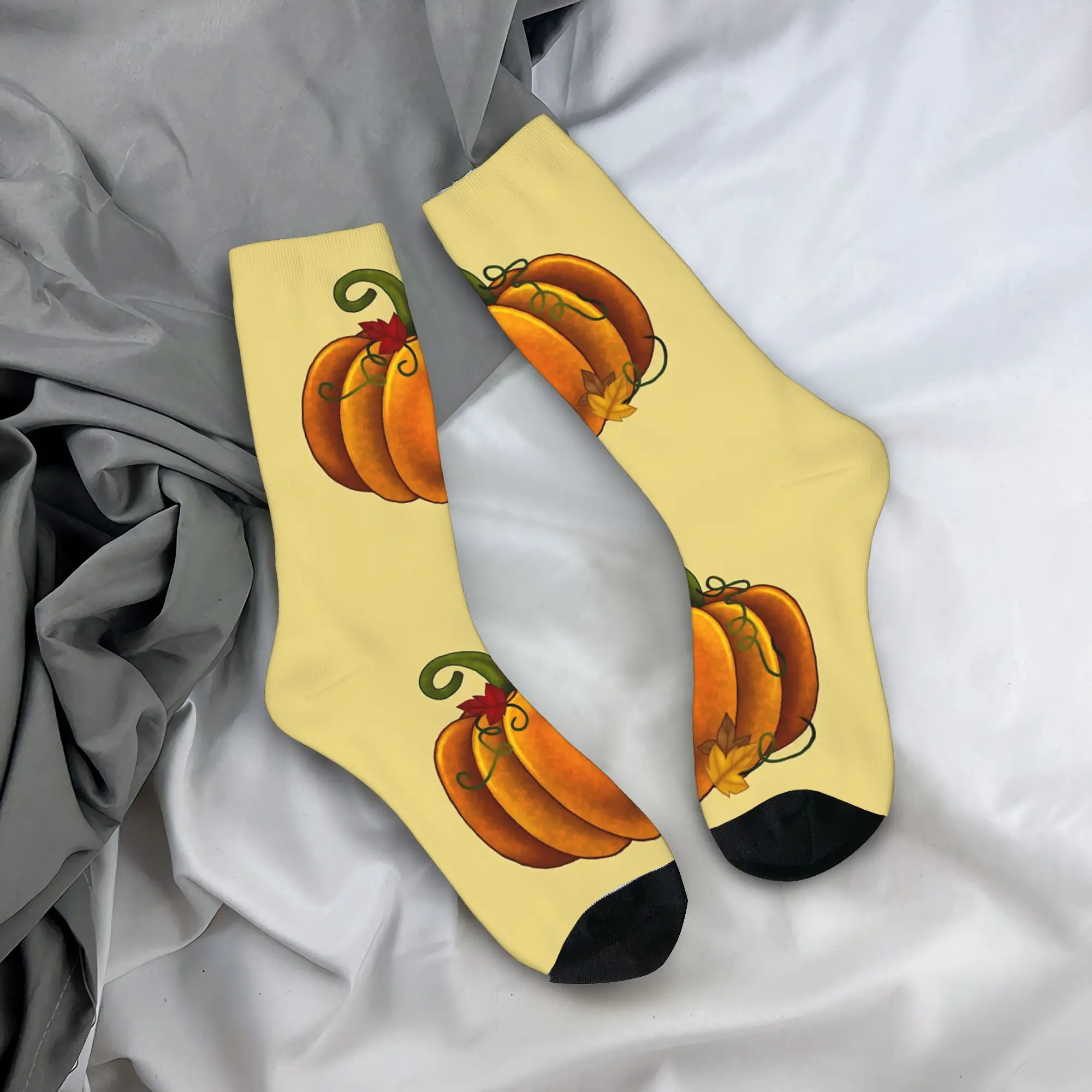 Vintage Pumpkin  Socks  Leisure Stockings Autumn Anti Sweat Men Socks Comfortable Pattern Running Socks