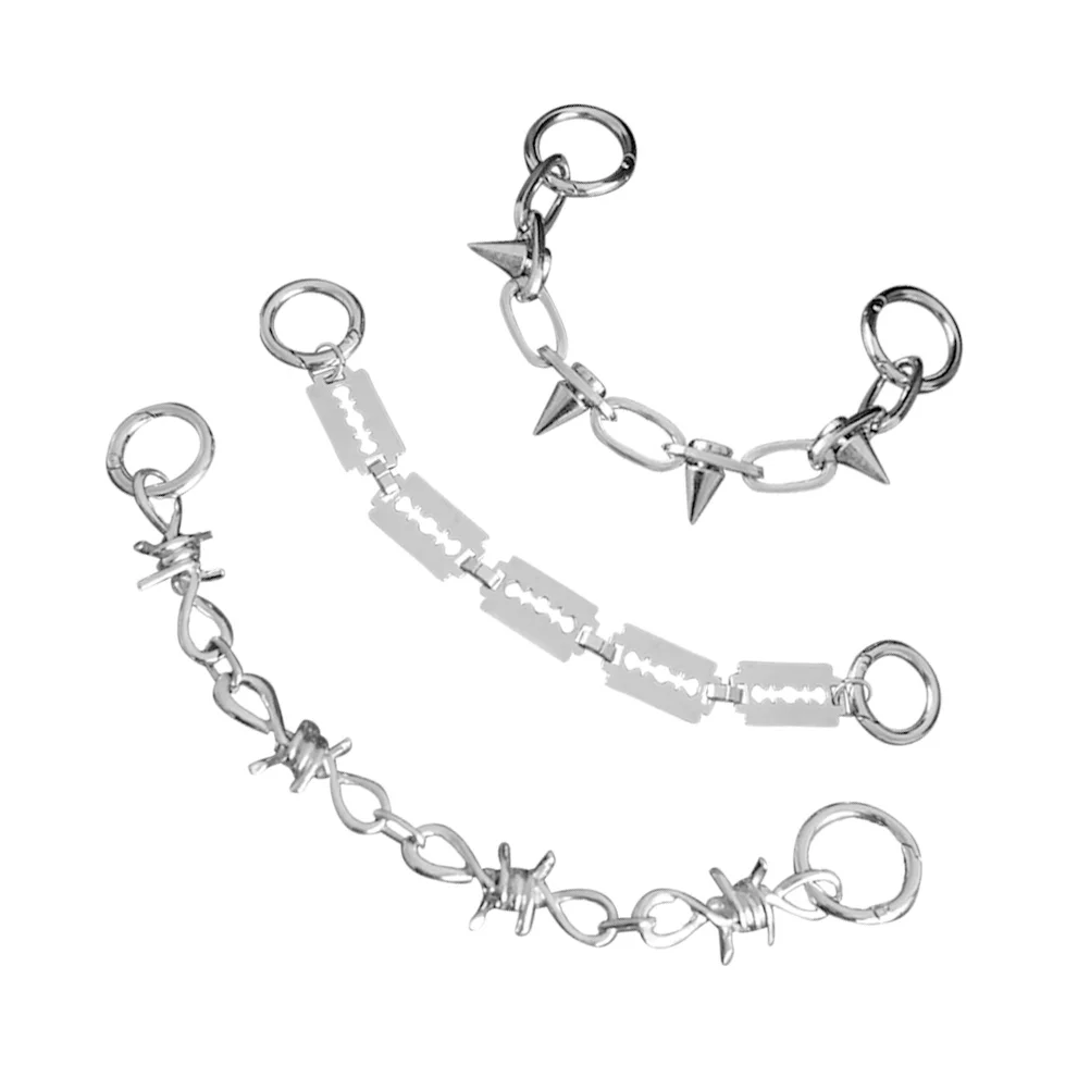 

3 Pcs Shoe Buckle Chains Decorative Accessories for Women Shoes Sneakers Sandals Punk Style Iron Decorations Shoe Charm Boot