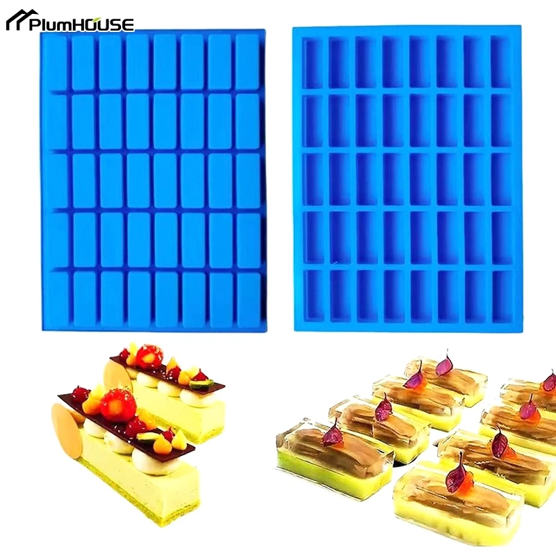 40 Girds Rectangle Silicone Caramel Hard Candy Mold Chocolate Truffles Ganache Jelly Praline Brownie Butter Ice Cube Tray Molds