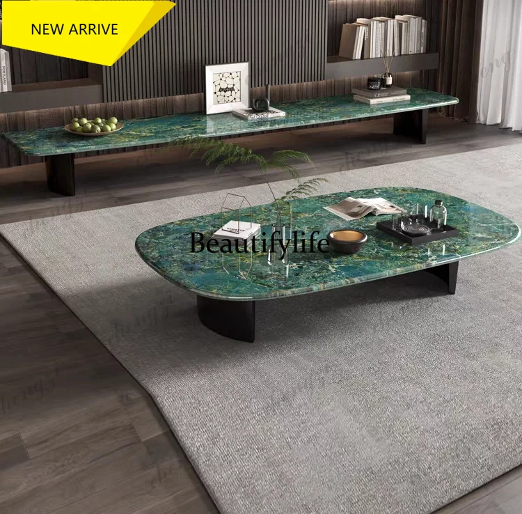 z183 Italian light luxury microcrystalline stone coffee table creative post-modern simple special-shaped tea table small apartme