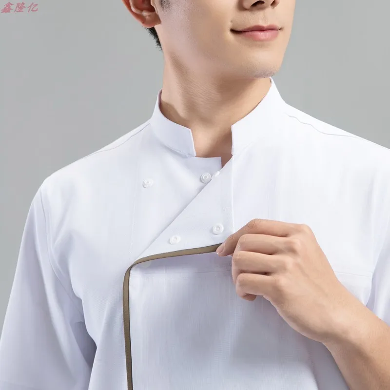 Uniforme de Chef d'hôtel, Restaurant occidental Steakhouse, vêtements de travail d'été à manches courtes, vêtements de Chef de boulanger de cantine