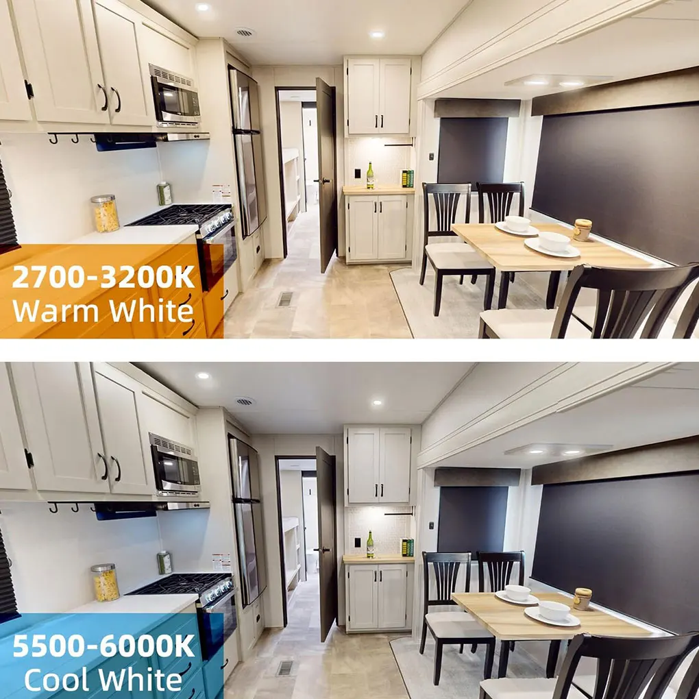 

6x6 упаковок светильник для шайбы для автофургона, светильник для шайбы для автофургона, встраиваемый потолочный светильник для автофургона, 12 В, интерьерный черный + теплый белый