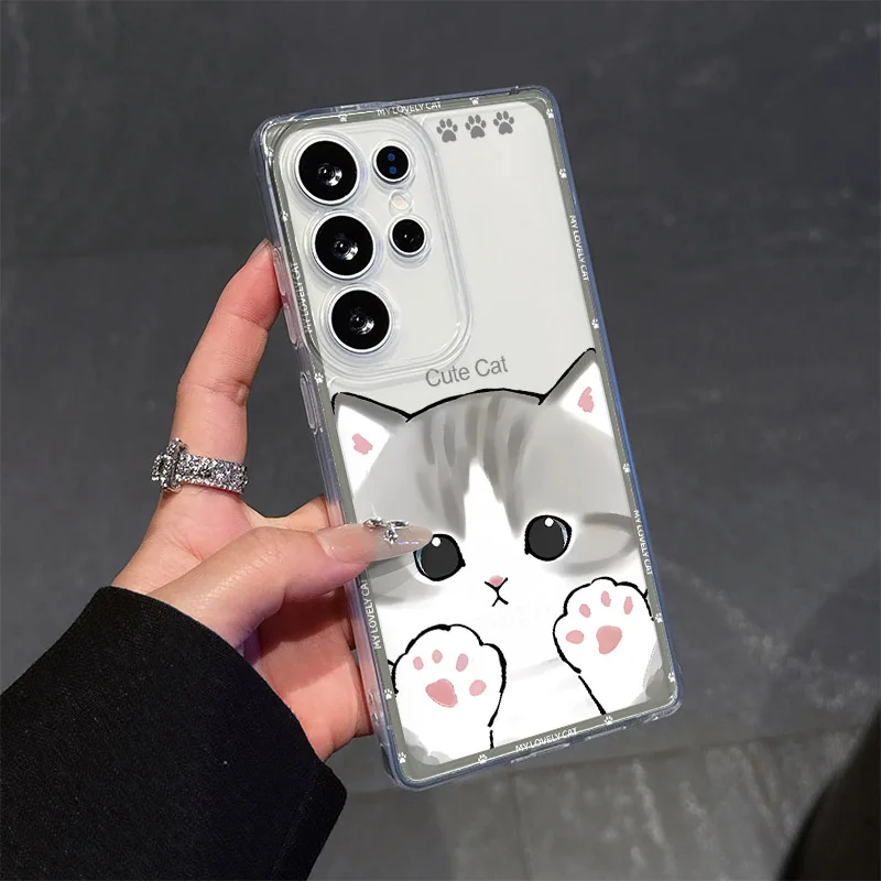 Süße schöne Katze transparente Handyhülle für iPhone 17 16 15 14 13 12 Pro Max Mini 11 XR SE XS 8 7 Plus Air ProMax Cover – Detail 3