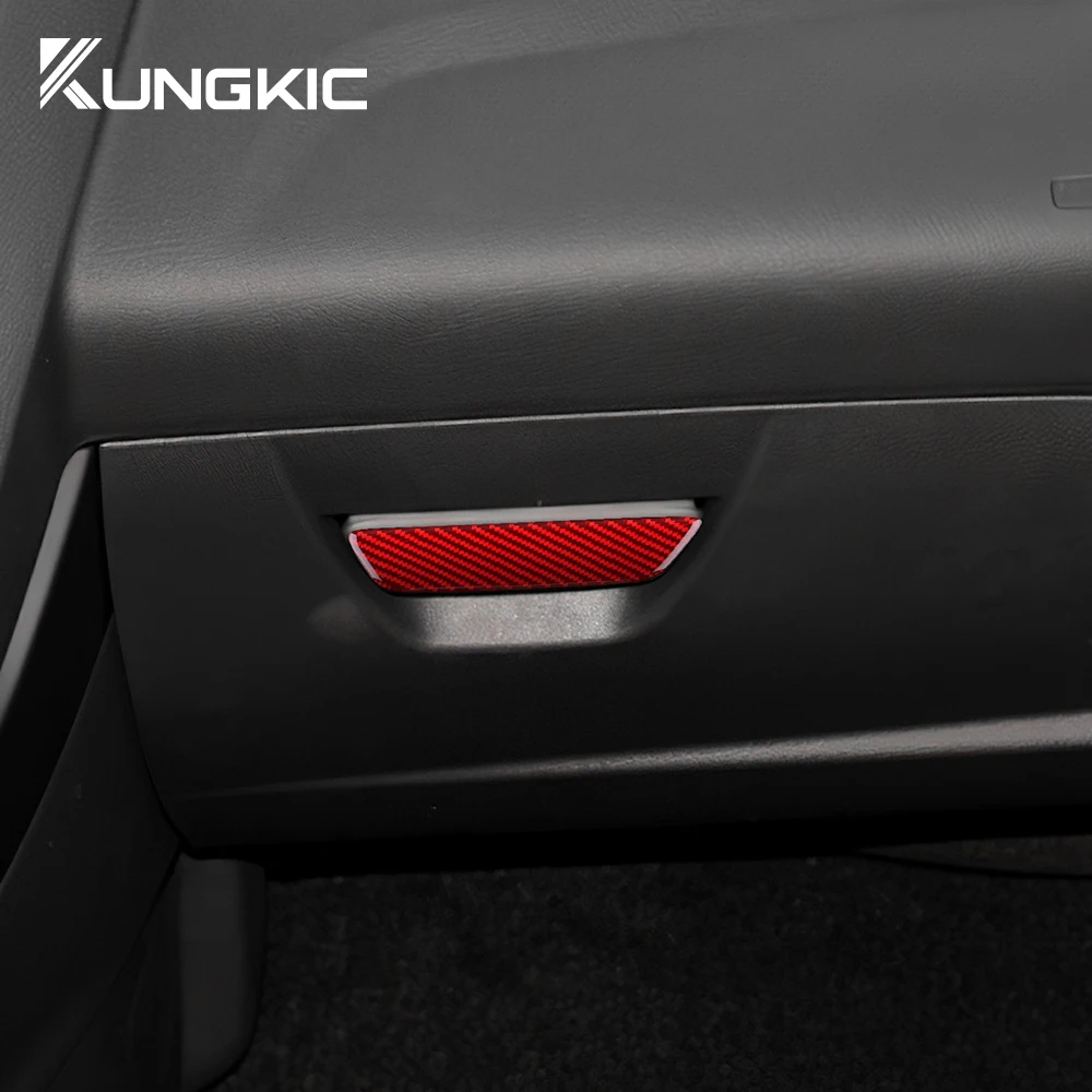 For Ford Focus SE RS ST Ecoboost 2015 2016 2017 2018 Car Passenger Glove Box Panel Trim Real Soft Carbon Fiber Sticker