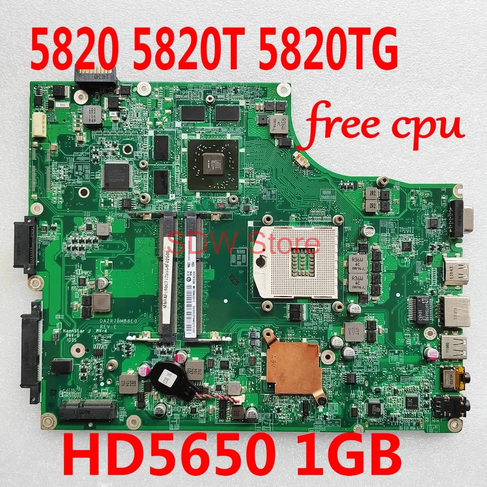 

Материнская плата DAZR7BMB8E0 для ноутбука Acer ASPIRE 5820 5820T 5820TG MB.PTN06.001 MBPTN06001, материнская плата HM55 HD5650 DDR3