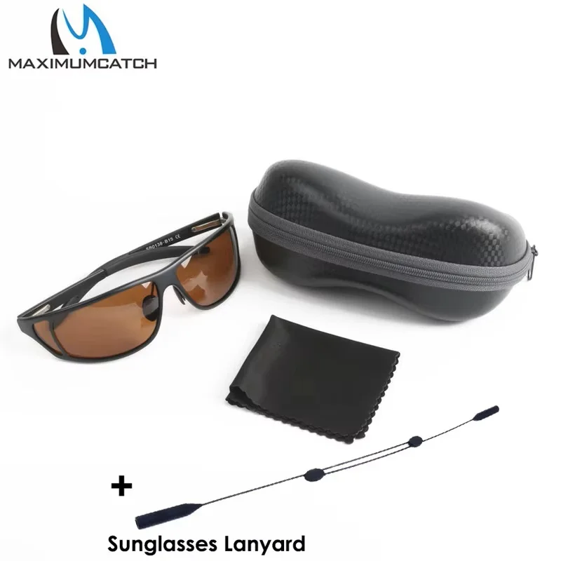 maximumcatch-vp-フライフィッシング偏光サングラス-グレー-イエロー-ブラウンレンズ付きチタンフレーム-アクアティックビジョンフィッシングサングラス