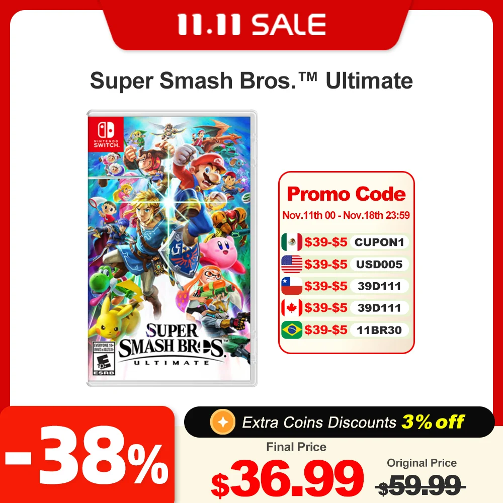 Super Smash Bros. Ultimate Nintendo Switch Game Deals 100% Official Original Physical Game Card for Nintendo Switch OLED Lite