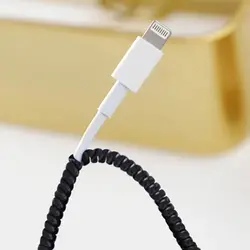 Monochrome Data Cable Protection Spring Flat Fruit Android Headphone Cable Protection Rope