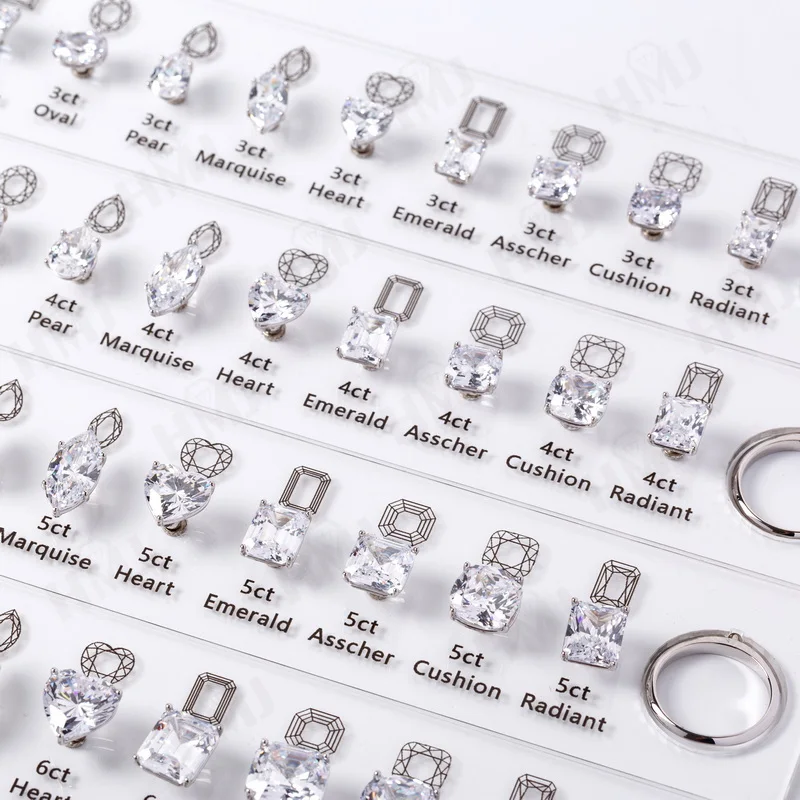 HMJ Jewelry Tools Caliper Diamond Carat Size Shape Customize Comparison Magnetic Ring Gem Base 10 Cuts 0.5-6CT for Jewelry Store