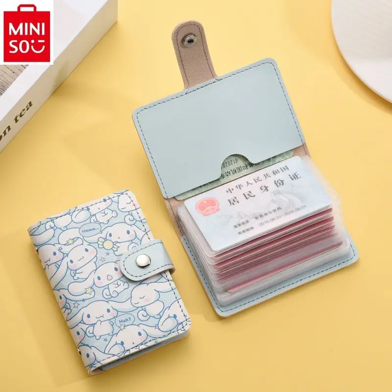 MINISO-Saco De Armazenamento De Cartão De Demagnetismo De Demagnetismo De Grande Capacidade Multi Slot, Sanrio, Jade, Guigou, Desenhos Animados, Mulheres