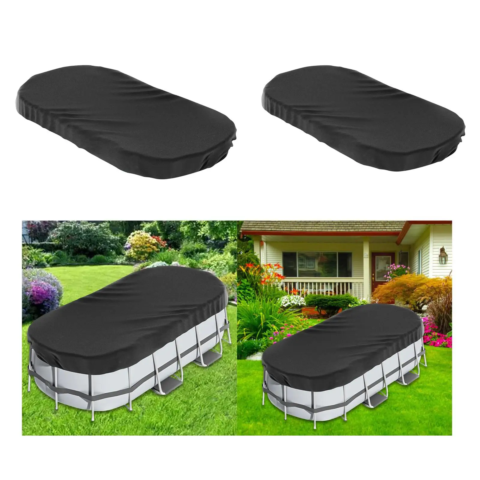 

Oval Pool Cover Hot Tub Covers Lightweight Dustproof Multipurpose Protective for Garden Outdoor Family Paddling Pools Accessory