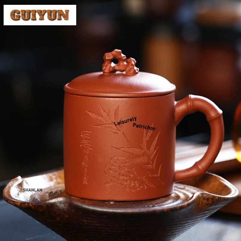 

420 мл Исинская фиолетовая глиняная кофейная кружка, кухонная чашка, кружка для послеобеденного чая, бытовая бутылка вина, пива, персональная офисная чашка для воды, набор чая