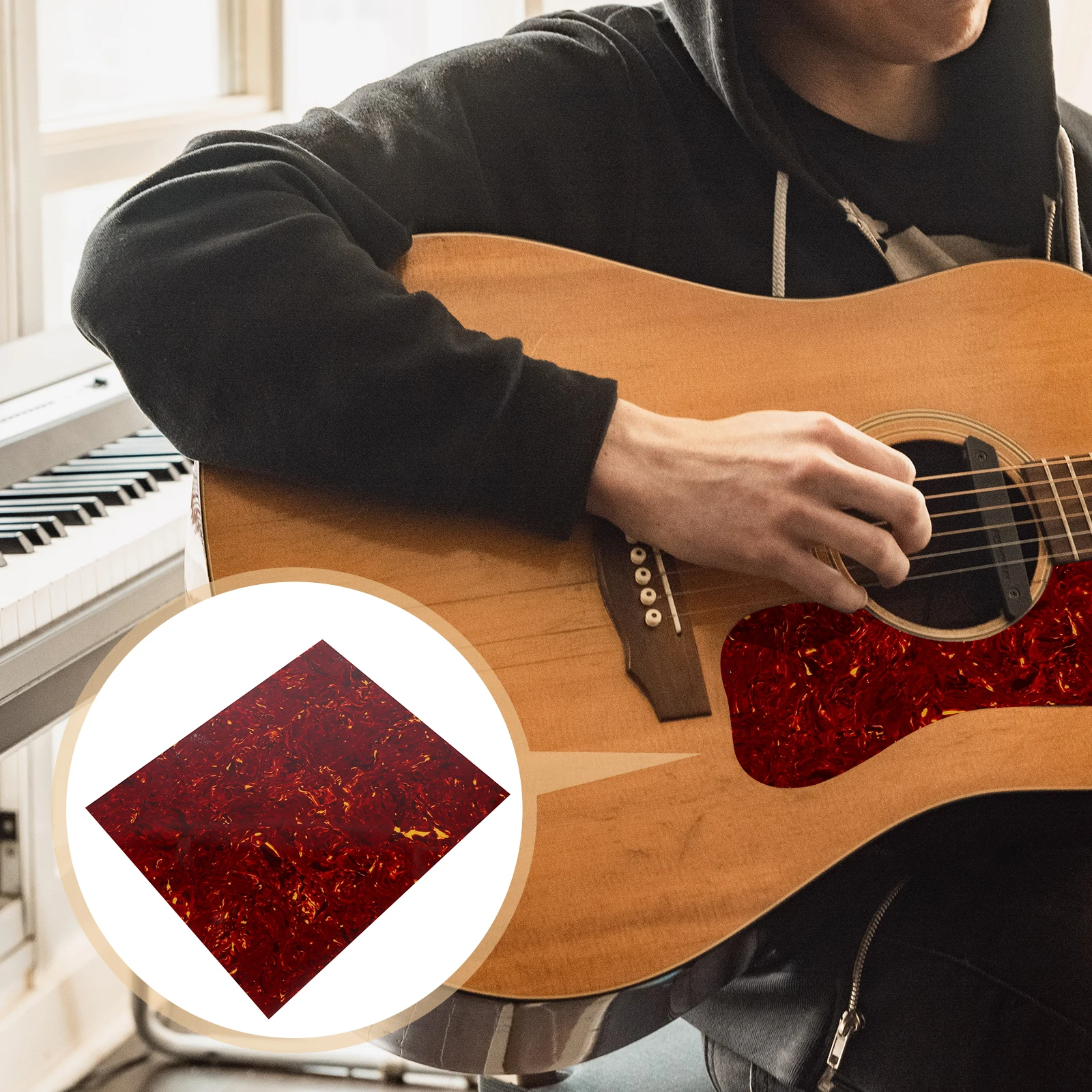 

Guitar Pickguard Anti-scratch Plate Material Stickers Acoustic Guards Black Pedal Blank
