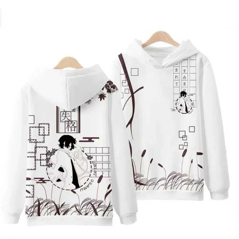 Bungo Stray Dogs Dazai Osamu Cosplay Hoodie Women Men Harajuku Sweatshirts Streetwear Hip Hop Pullover Outerwear Hooded Jacket
