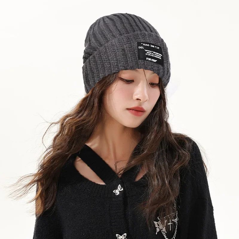 Womens Beanie Thick Knitted Beanie Hats for Winter Fall Fashion Brimless Winter Hats for Ladies Keep Warm Windproof Solid Color