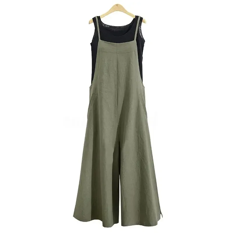 Sommer neue lose All-Match einteilige Hose mit weitem Bein solide All-Match Plus Size Trend Overalls Casual Fashion Damen bekleidung