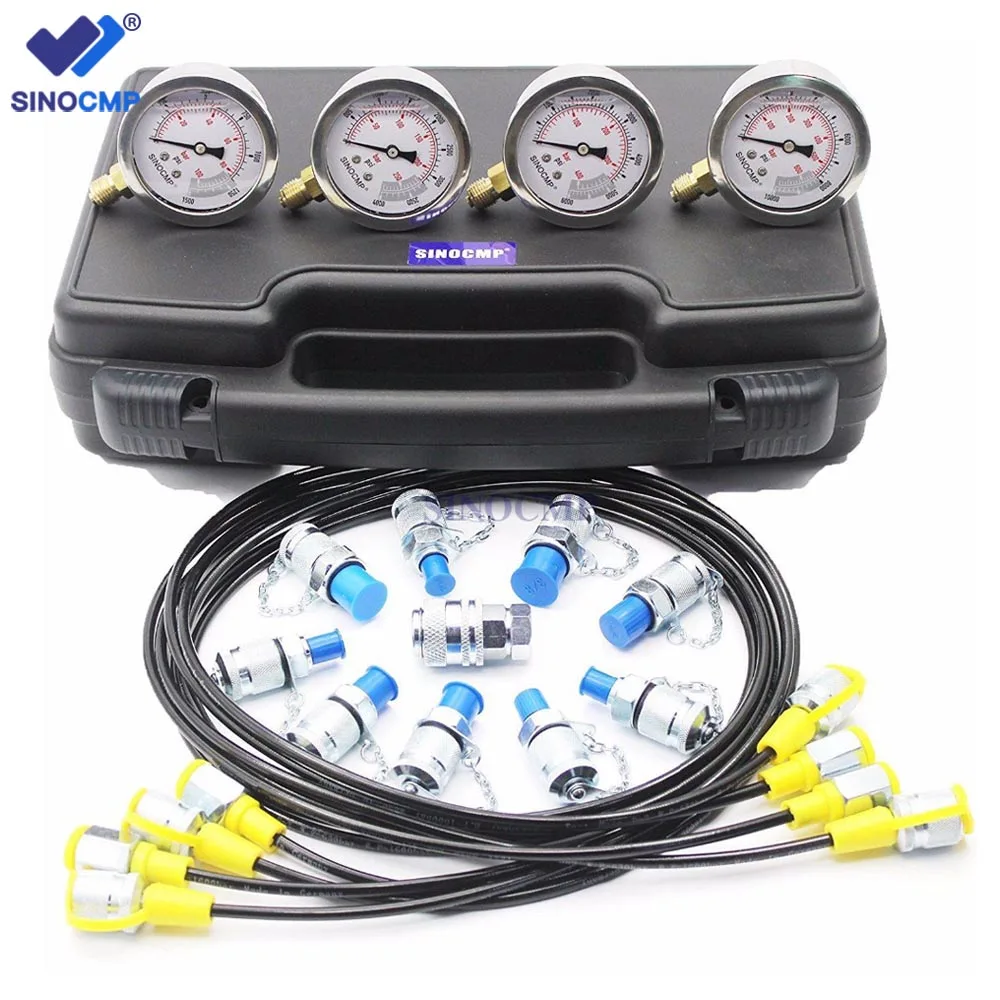 

Excavator Hydraulic Pressure Gauges Kit Used for Excavator 10Mpa/25Mpa/40Mpa/60Mpa Test coupling Black box Diagnostic Tool