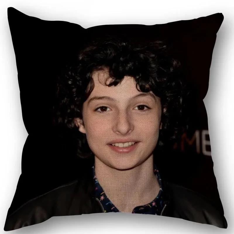 Nice Custom Finn Wolfhard Pillowcase Cotton Linen Fabric Square Zipper Pillowcase 45X45cm Wedding Decorative Pillow cover