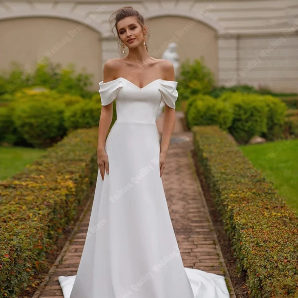 Vestidos de casamento sem encosto para mulheres, Robe nupcial sem encosto, Apliques de renda elegantes, Design de impressão