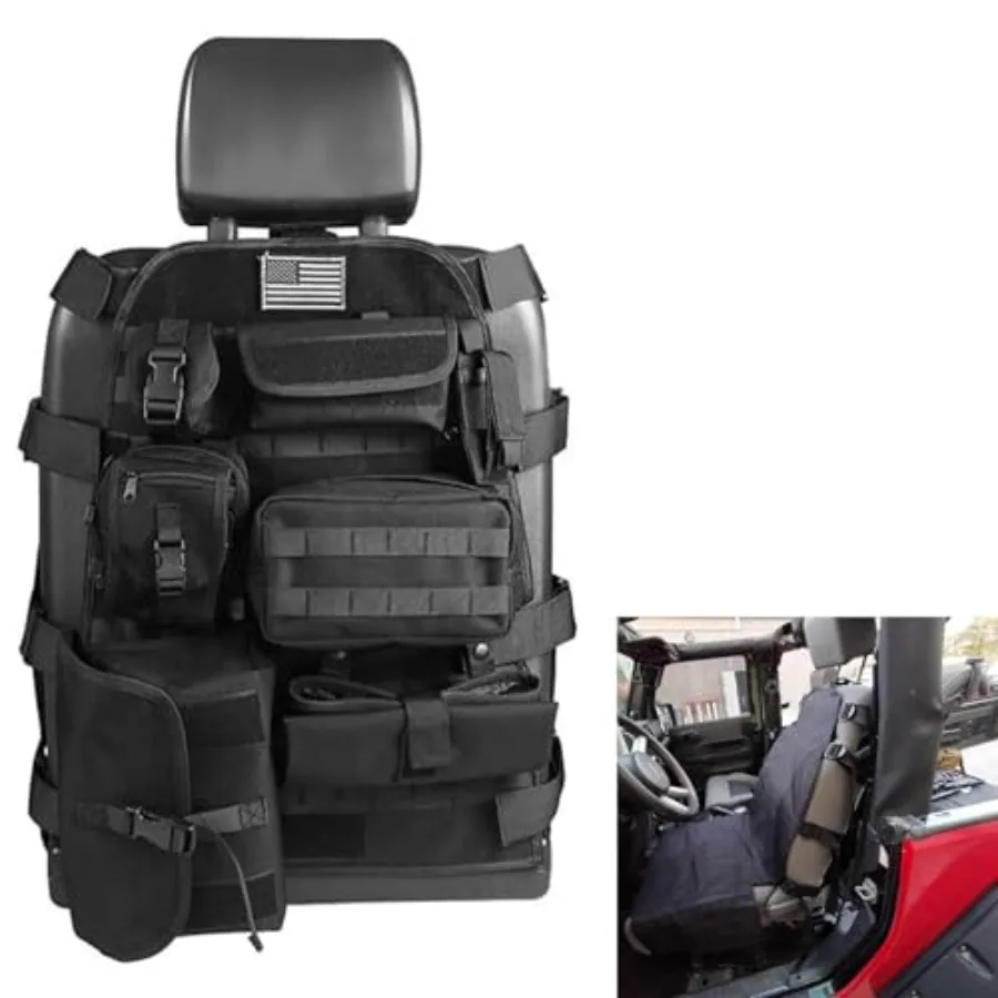

Upgrade Larger Seat Protector Tactical Seat Cover Universal Fit for Trucks Pickup SUV, Compatible with JL/JT, JK, TJ, Compatibl