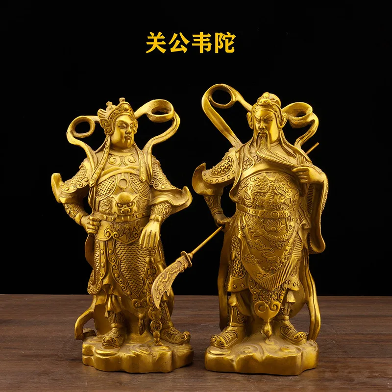 Pure copper statue of Guan Yu, Vajra, and Avalokiteshvara, a decorative piece for home use, suitable for worshiping the Vajra de