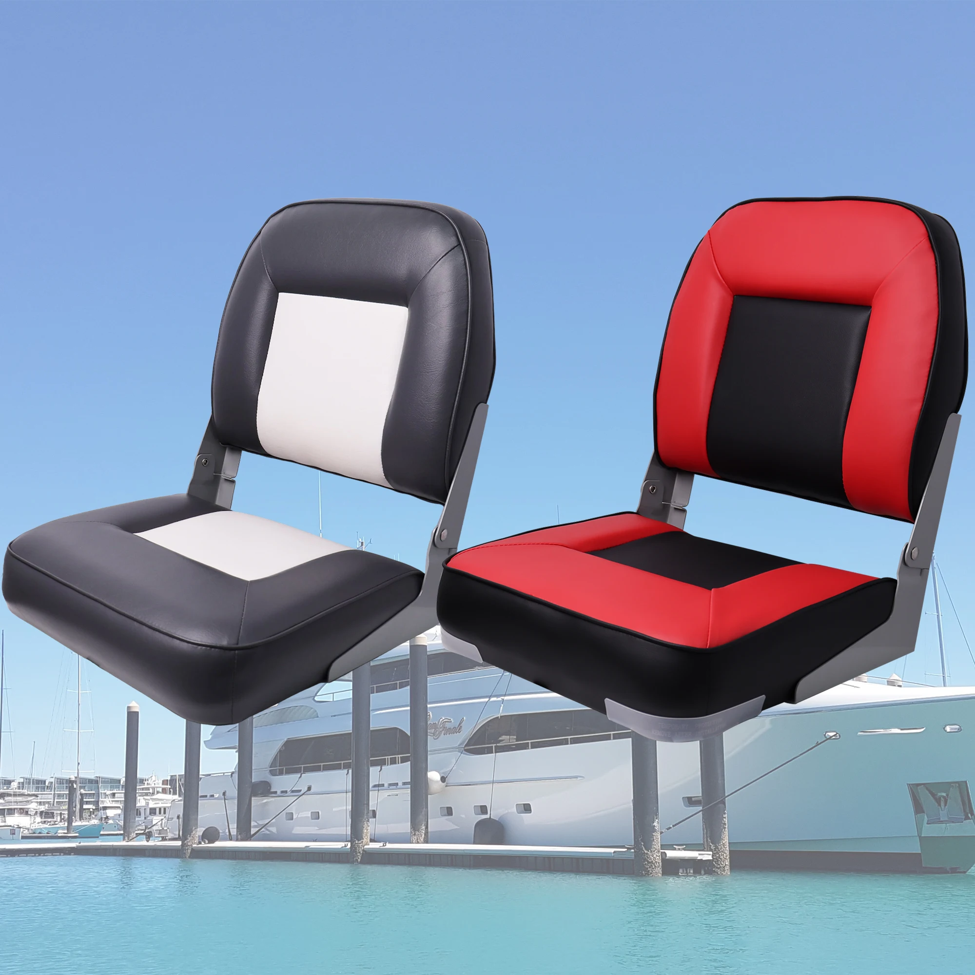

Boat Seat Marine Foldable with Hinge Thickened Sponge Padding for Yacht Fishing Bass Pontoon