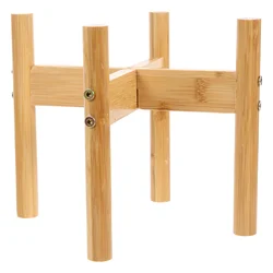 1 Set of Pet Bowl Support Rack Bamboo Cat Food Bowl Holder Household Dog Feeder Stand Pet Supply