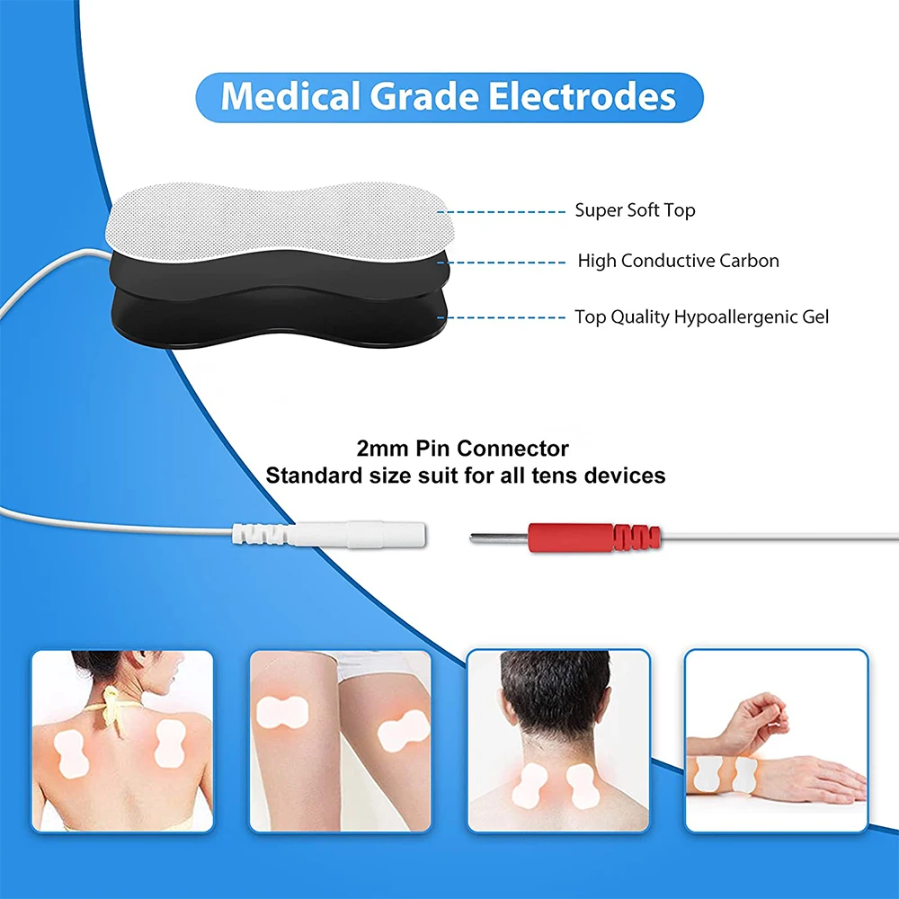 Electric Pulse Massager Tens EMS Muscle Stimulator 12Modes Digital Therapy Machine Body Massage Pain Relief Tool Health Care