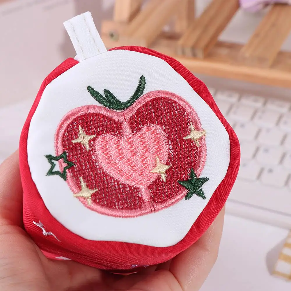 

Portable Elephant Pencil Case Pouch Pillow Shape Tomato Makeup Lipstick Bag Large Capacity Zipper Embroidery Pen Case Students