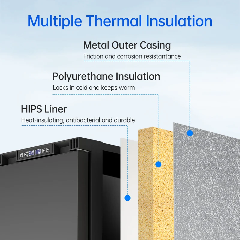 حماية بطارية السيارة 12 فولت ثلاجة السيارة ثلاجة تخييم قوية 132 لتر فريزر متنقل لرحلة طويلة #3
