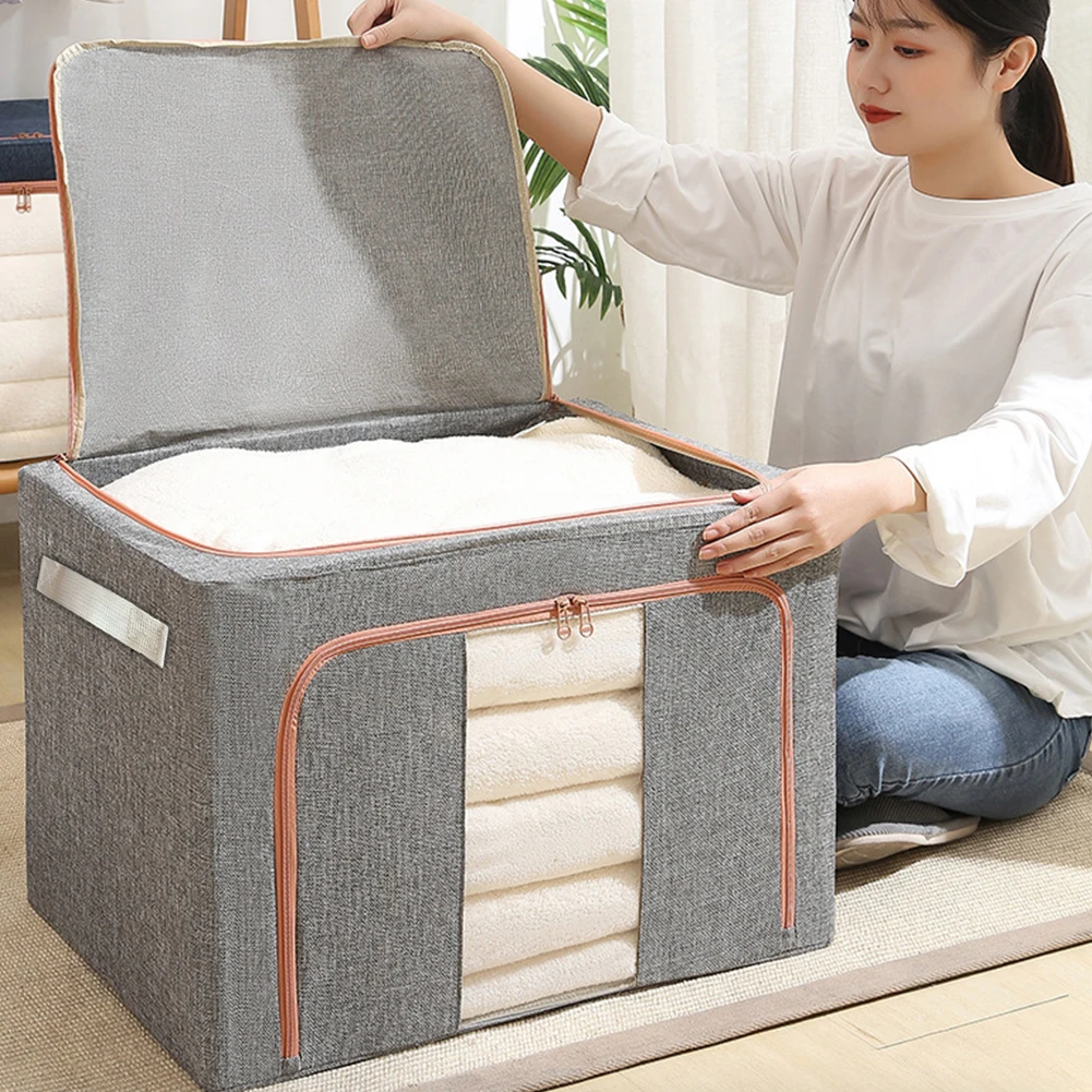 Large Quilt Storage Bag Foldable Storage Organizers Clothes Blanket Organizer Box Dust-proof Wardrobe Clothes Cabinet Organizer