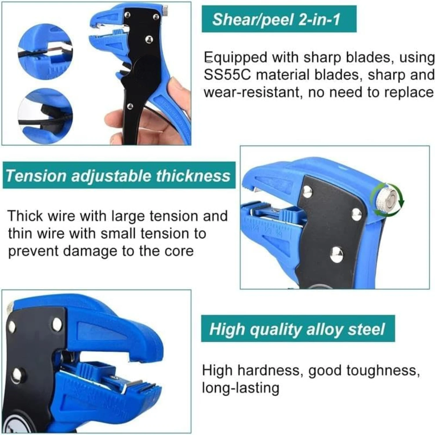 Efficient Derivemid Automatic Wire Stripper Tool - Superior Precision 2 in 1 Cable Stripping Device - Essential Cable Strippers 